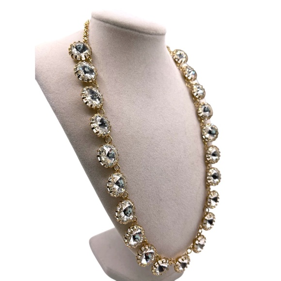 ❤️ Nordstrom Clear Crystal Prong Setting Statement Necklace - Picture 3 of 5